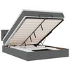 vidaXL Османска легло с матрак и LED, тъмносиво, 140x190 см, плат