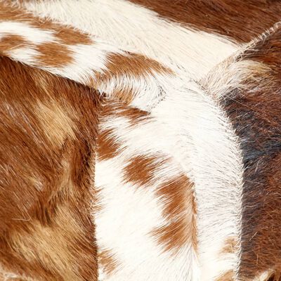 vidaXL Пейка, 110 см, кафява, пачуърк, естествена козя кожа