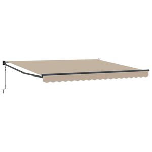 vidaXL Прибираща се тента Бежово 400 &times; 300 cm Полиестер и метал