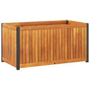 vidaXL Градинска кашпа 85x45x44 см масивна акация и стомана