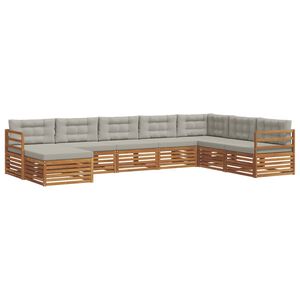 vidaXL Комплекти дивани с възглавница 8 pcs Естествено и светло сиво