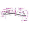 vidaXL Градински диван с възглавници, ъглов, сив, полиратан и акация