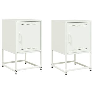 vidaXL Нощни шкафчета 2 бр бели 36x39x60,5 см стомана