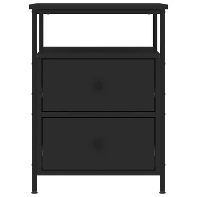 vidaXL Нощно шкафче, черно, 44x45x60 см, инженерно дърво