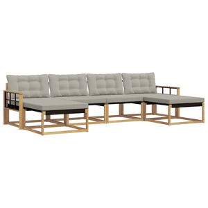 vidaXL Комплект дивани за открито 6 pcs Бяло и светлосиво