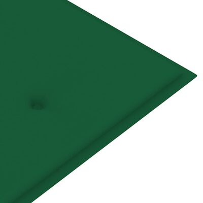 vidaXL Пейка Батавия с зелено възглавница, 150 см, тик масив