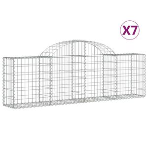 vidaXL Габионни кошници арка 7 бр 200x30x60/80 см поцинковано желязо