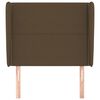 vidaXL Горна табла за легло с уши, тъмнокафява, 83x23x118/128 см, плат