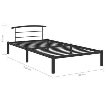 vidaXL Рамка за легло, черна, метал, 100x200 cм