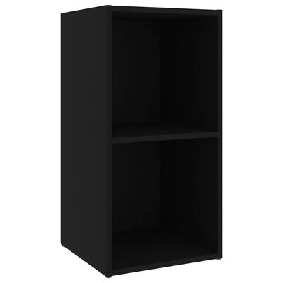 vidaXL ТВ шкаф, черен, 72x35x36,5 см, ПДЧ