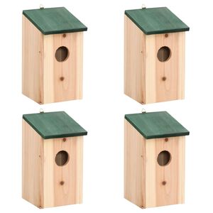 vidaXL Къщи за птици, 4 бр, дърво, 12x12x22 см