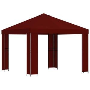 vidaXL Шатра 3 x 3 m Бургундско червен Полиестер и стомана 190 gsm