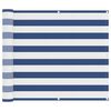 vidaXL Балконен екран Синьо и бяло 100 x 500 cm PU покрит оксфорд алу
