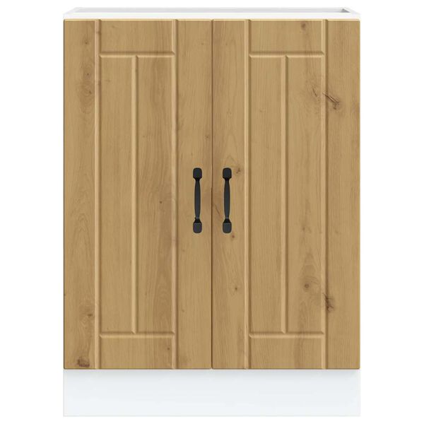 vidaXL Шкаф за мивка, Lucca, дъб артизан, инженерно дърво