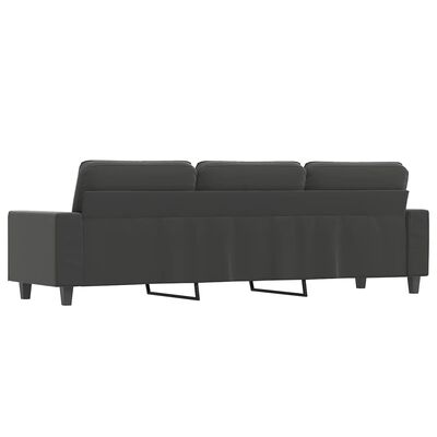 vidaXL 3-местен диван, тъмносив, 210 см, микрофибърен плат