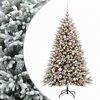 vidaXL Изкуствена коледна елха с топки 240 см 300 LED светодиода