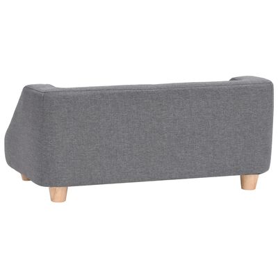 vidaXL Кучешки диван, сив, 95x63x39 см, лен