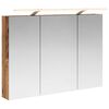 vidaXL Шкаф с огледало за баня Старо дърво 100 x 14,5 x 70 см