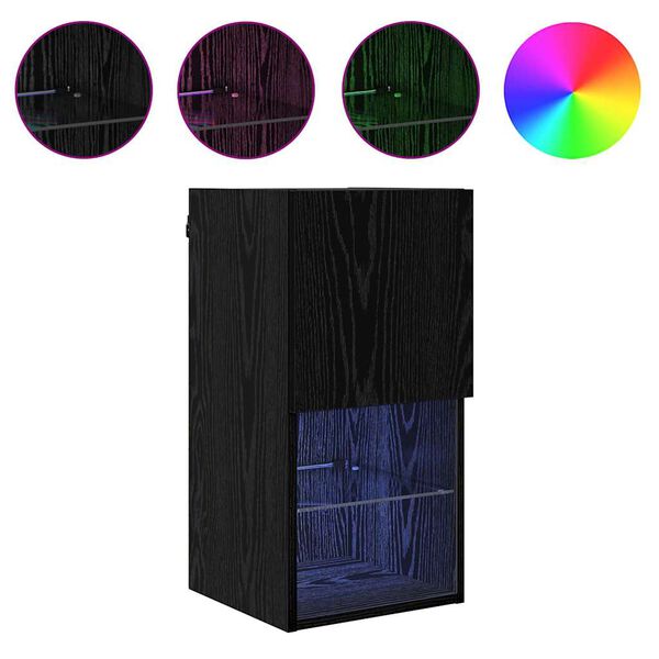 vidaXL Стенни ТВ шкафове 2 pcs Черния дъб 30,5 x 30 x 60 см