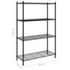324622 vidaXL 4-Tier Storage Shelf 90x35x137 cm Black 200 kg