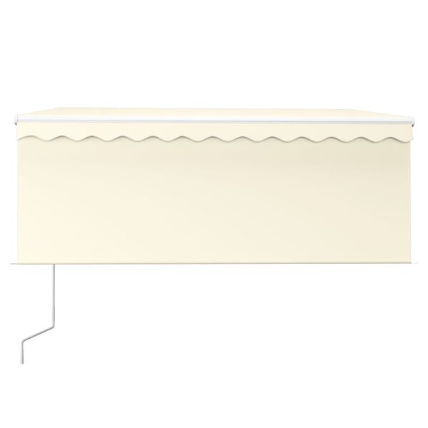 vidaXL Автоматичен сенник с щора LED и сензор за вятър 3x2,5 м кремав