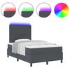 vidaXL LED кутия за пружини с легло Тъмен сив и бял 120 x 200 cm