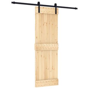 vidaXL Преплъзваща се врата Естествено и черно 70 x 210 cm