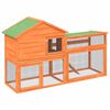vidaXL Клетка за зайци кафява 185,5x60,5x109,5 см борово дърво масив