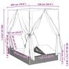 vidaXL Двуетажно шезлонг с покрив Сив 205 x 129 x 200 см PE ратан