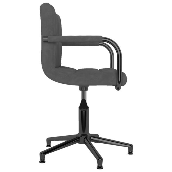 vidaXL Въртящ се трапезен стол, тъмносив, кадифе