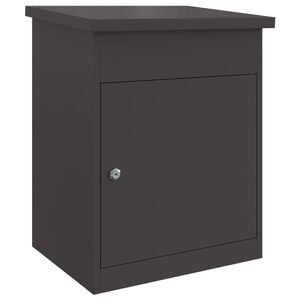 vidaXL Пощенска кутия за пратки Черно 47,5 x 38 x 59 см Стомана
