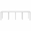 vidaXL Градинска маса за хранене Бяло 250 x 100 x 73 см полиратан
