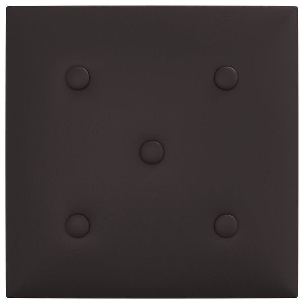 vidaXL Стенни панели 12 pcs Черен 30 x 30 cm Изкуствена