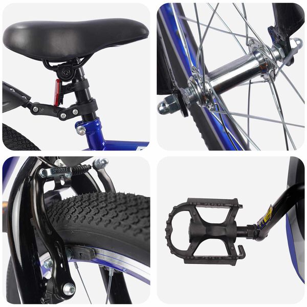 vidaXL Детски Велосипед 18 инча за 5-7 години Тъмен син