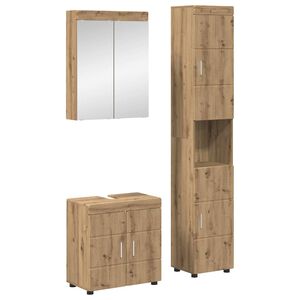 vidaXL Комплект мебели за баня TULUM 3 pcs Дъб 60 x 34 x 63 см
