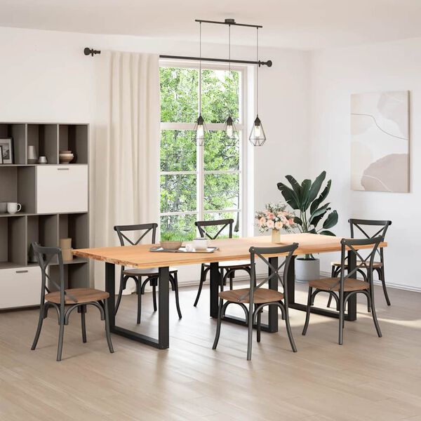 vidaXL Крака за трапезна маса, U-образни, 3 бр., черни, 100 x (72-73) см, стомана