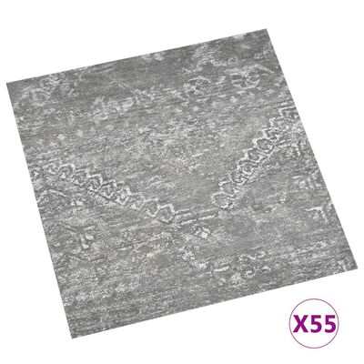 vidaXL Самозалепващи подови дъски, 55 бр, PVC, 5,11 м², бетонно сиви