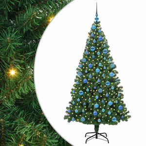 vidaXL С изкуствено коледно дърво с 300 LED светодиода Зелен 180 cm