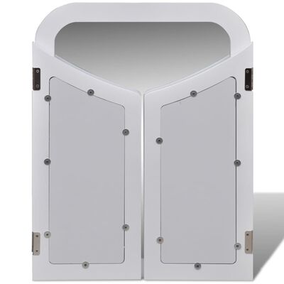 vidaXL Тоалетка, 3 в 1 огледало и табуретка, 2 чекмеджета, бяла