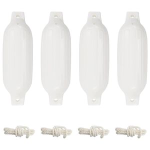 vidaXL Броня за лодка 4 бр бяла &Oslash; 11x40 см PVC