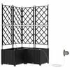 vidaXL Градинска саксия 3 бр. Черно 80 x 80 x 142 см ПП