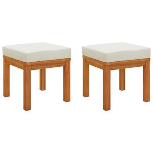 vidaXL Градински табуретки с възглавници 2 бр 40x40x42 см акация масив