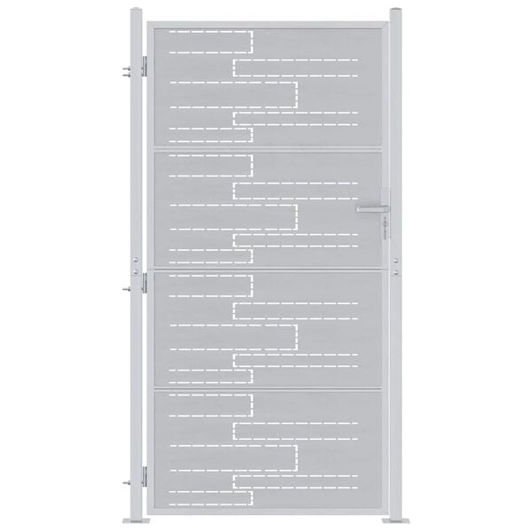 vidaXL Градинска врата Сребрист 96 x 200 см Неръждаема стомана