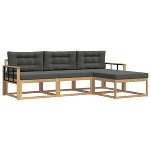 vidaXL Комплект дивани за открито 4 pcs Бяло и антрацит Полиестер