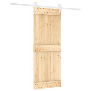 vidaXL Преплъзваща се врата 80 x 210 cm Естествено и бяло