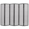 vidaXL Параван за стая, 6 панела, японски стил, 240х170 cм, черен