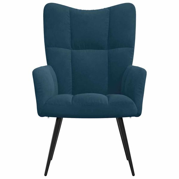 vidaXL Релаксиращ стол, син, кадифе