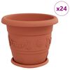 vidaXL Саксии за растения 24 бр. Червено тухла &Oslash; 34 x 28 см Пластмаса
