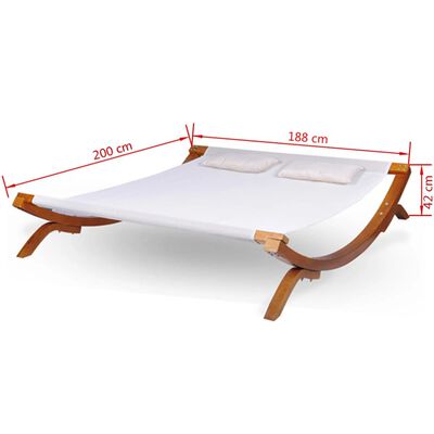 vidaXL Градинско лаундж легло с възглавници, дърво, бяло