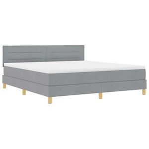 vidaXL LED кутия за пружини с легло Светлосиво 180 x 200 cm текстил